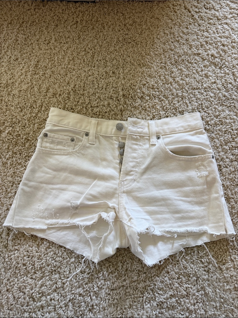 Free People White Denim Shorts
